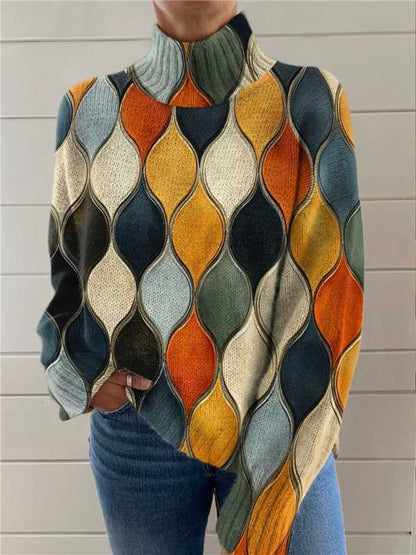 Women's Christmas Printed Turtleneck Sweater