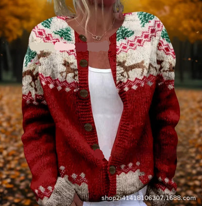 Womens Casual Printed Cardigan Jacket Top