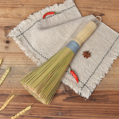 Vintage bamboo brush-rubber-wrapped handle-length 30cm-nanzhu-1 piece