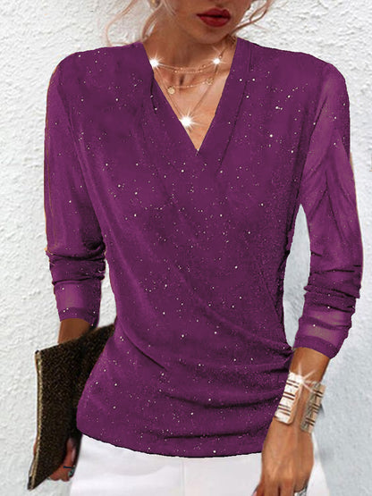 Women's Cross V-Neck Mesh Base Top