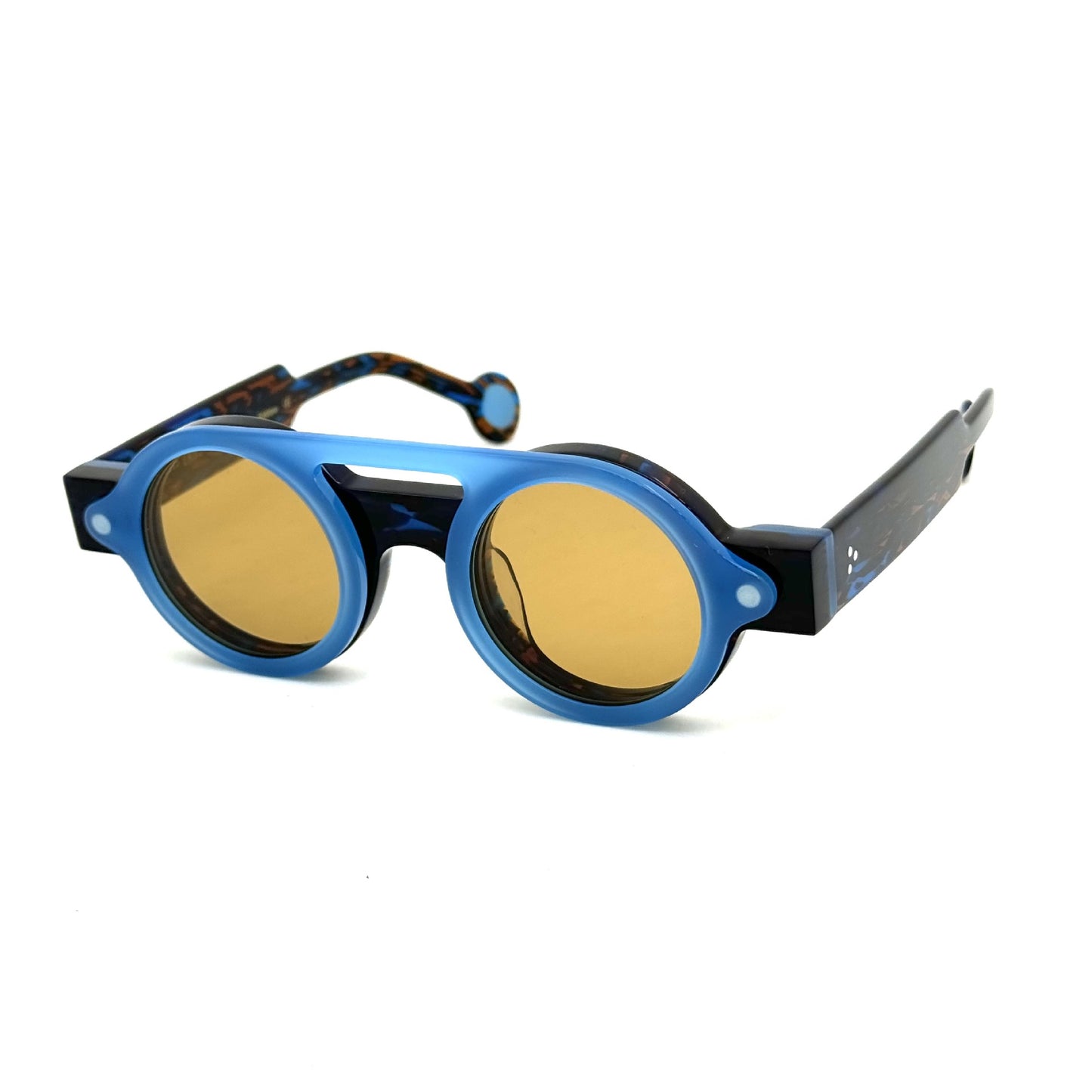Irregular Circle In Circle Board Klein Blue Polarized Sunglasses