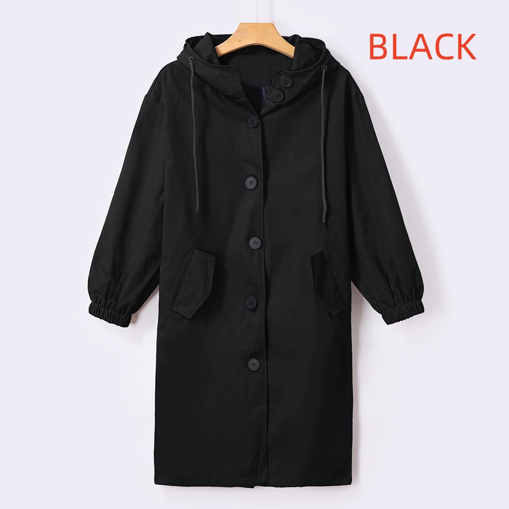 Oversized Women's Mid-Length Loose Windbreaker Jacket