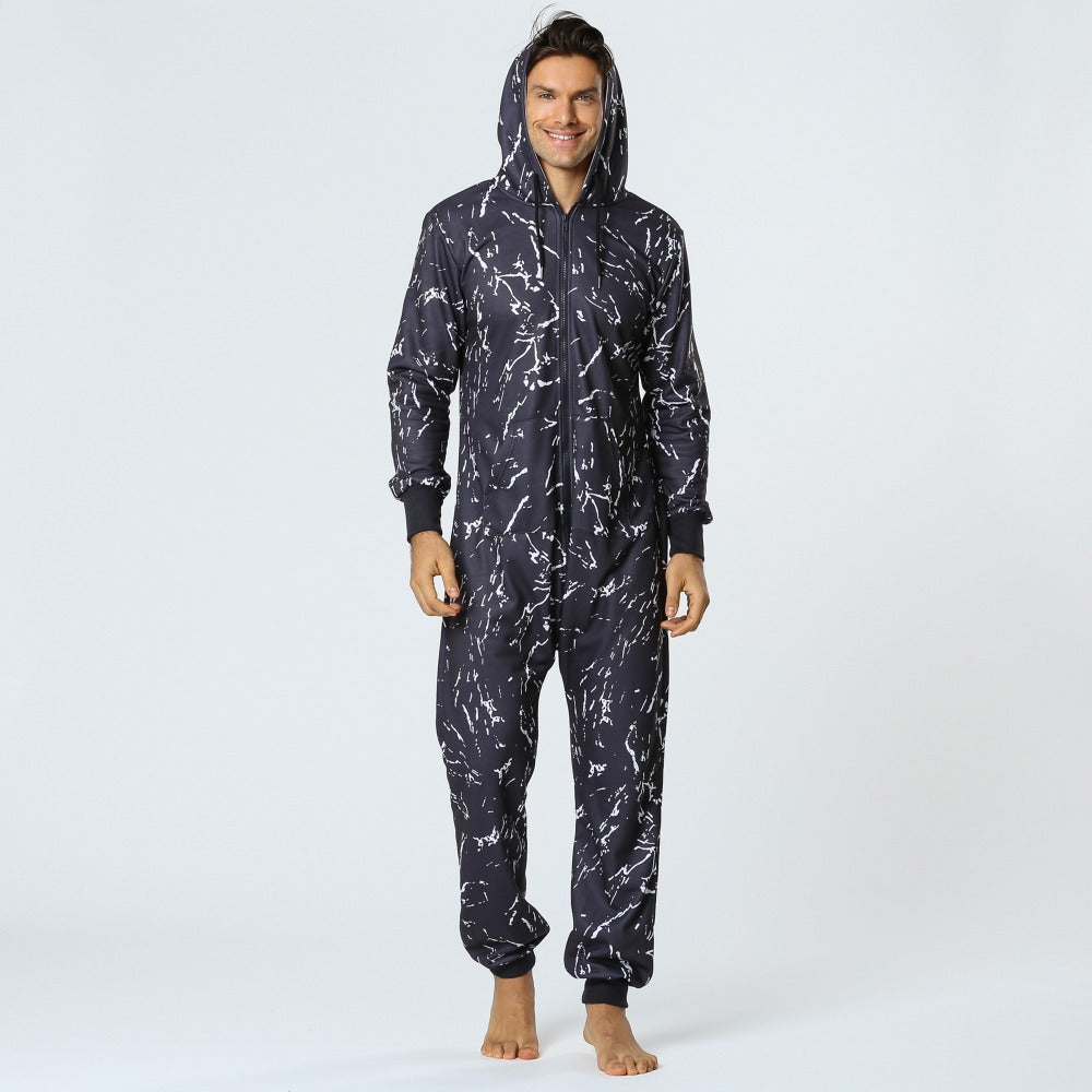 Men's Pentagram Animal Print Sweatshirt Bodysuit