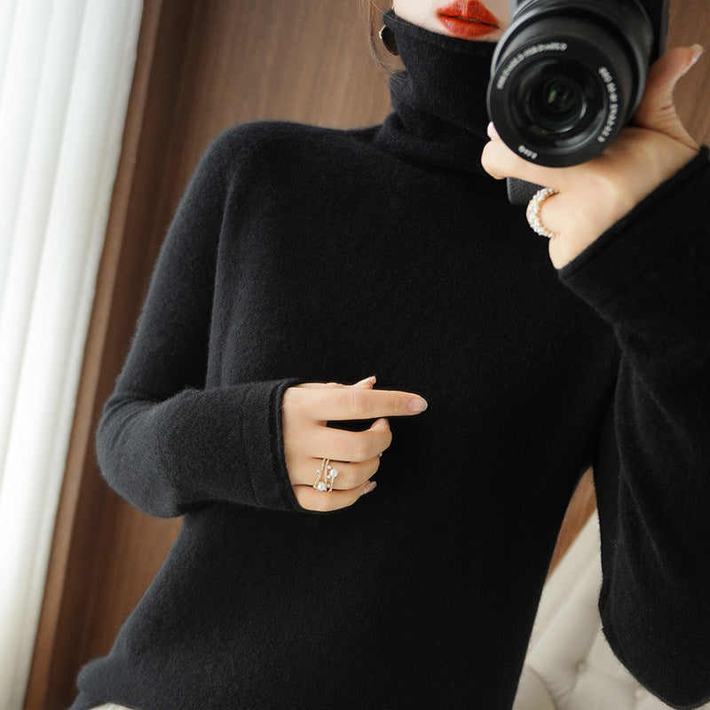 Women's Wool Solid Color Sweater Knitted Bottoming Shirt