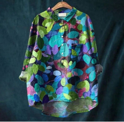 Women's Loose Printed Round Neck Shirt
