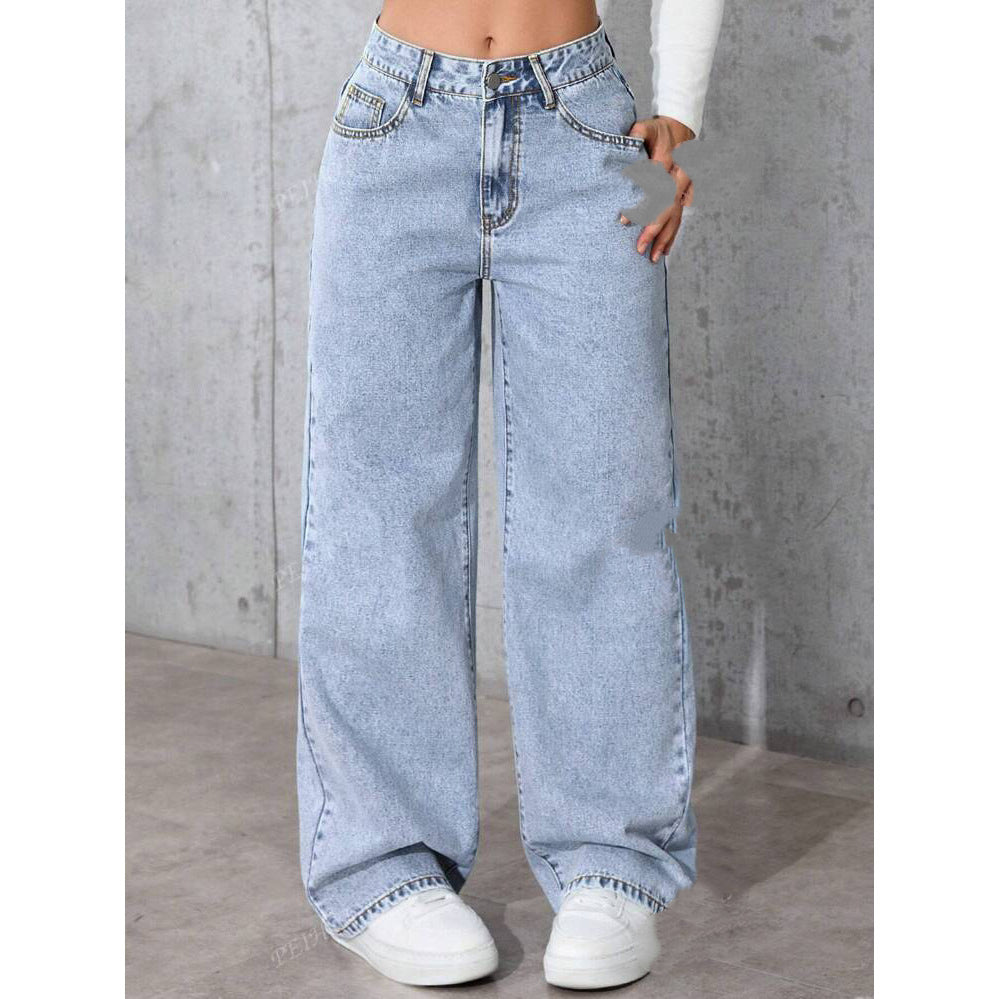 Sweet And Spicy Style High Waist Straight Jeans