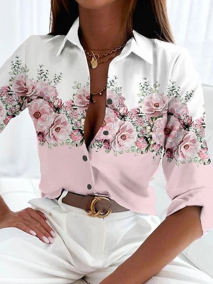 Fashion Floral Print Long Sleeve Shirt