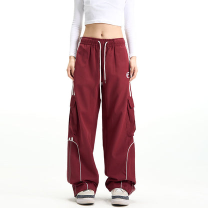 American Style Fried Street Red Overalls Men And Women