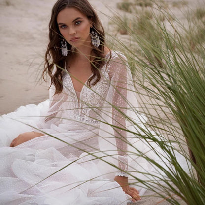 Wish Mesh Split New Light Women's Wedding Dress