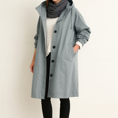 Oversized Women's Mid-Length Loose Windbreaker Jacket