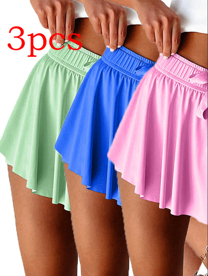 Minimal Versatile High Waist Pleating Lace-up Casual Shorts