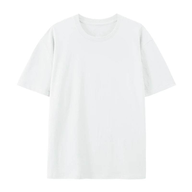 Cotton Round Neck T-shirt Heavy Loose Short Sleeve