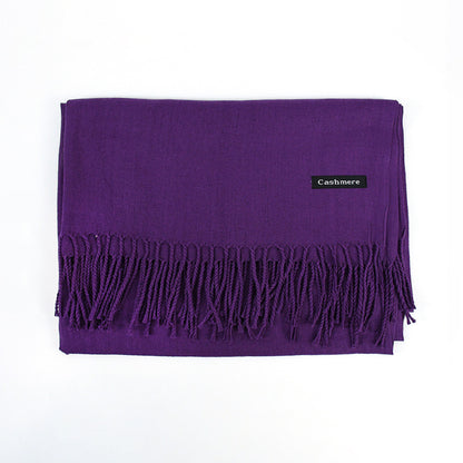 Women's Solid Color Scarf Tassel Scarf