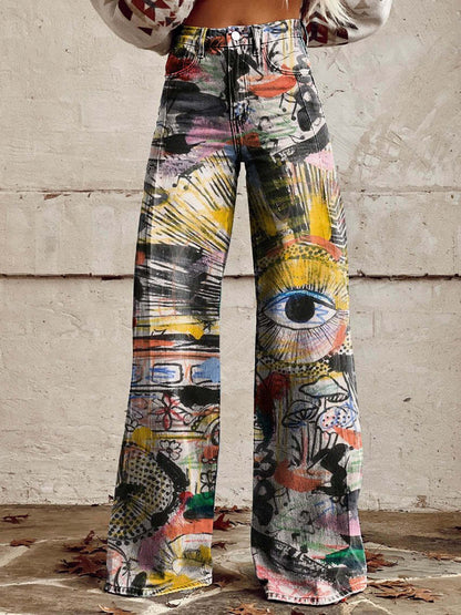 European And American Plus Size Women's Casual Pants Thin Wide Leg