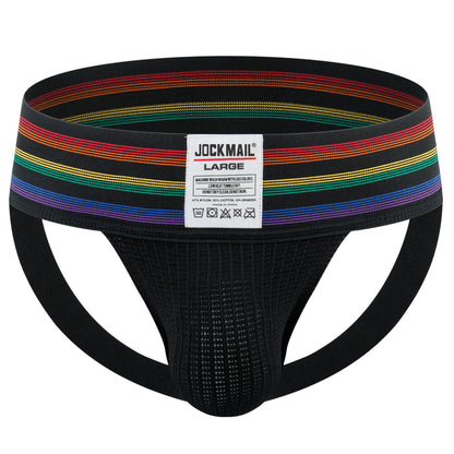 Men's T-back Wide Belt Breathable Rainbow