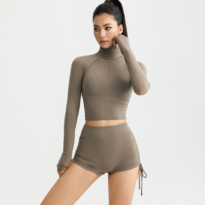 Spandex Lightweight Elastic SKIMS Magic Clothes Sports Turtleneck Long Sleeve