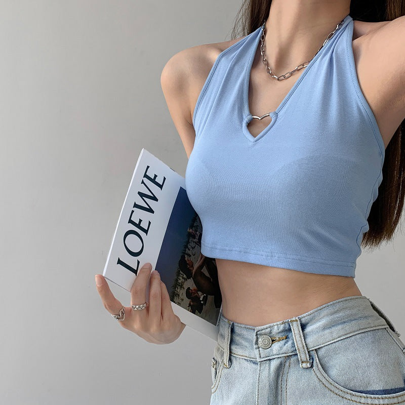 Spice Girl Metal Heart Hollow Neck Sling