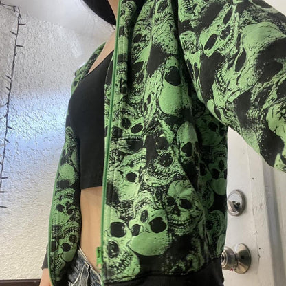 New Printed Sweater Skull Printed Hooded Women