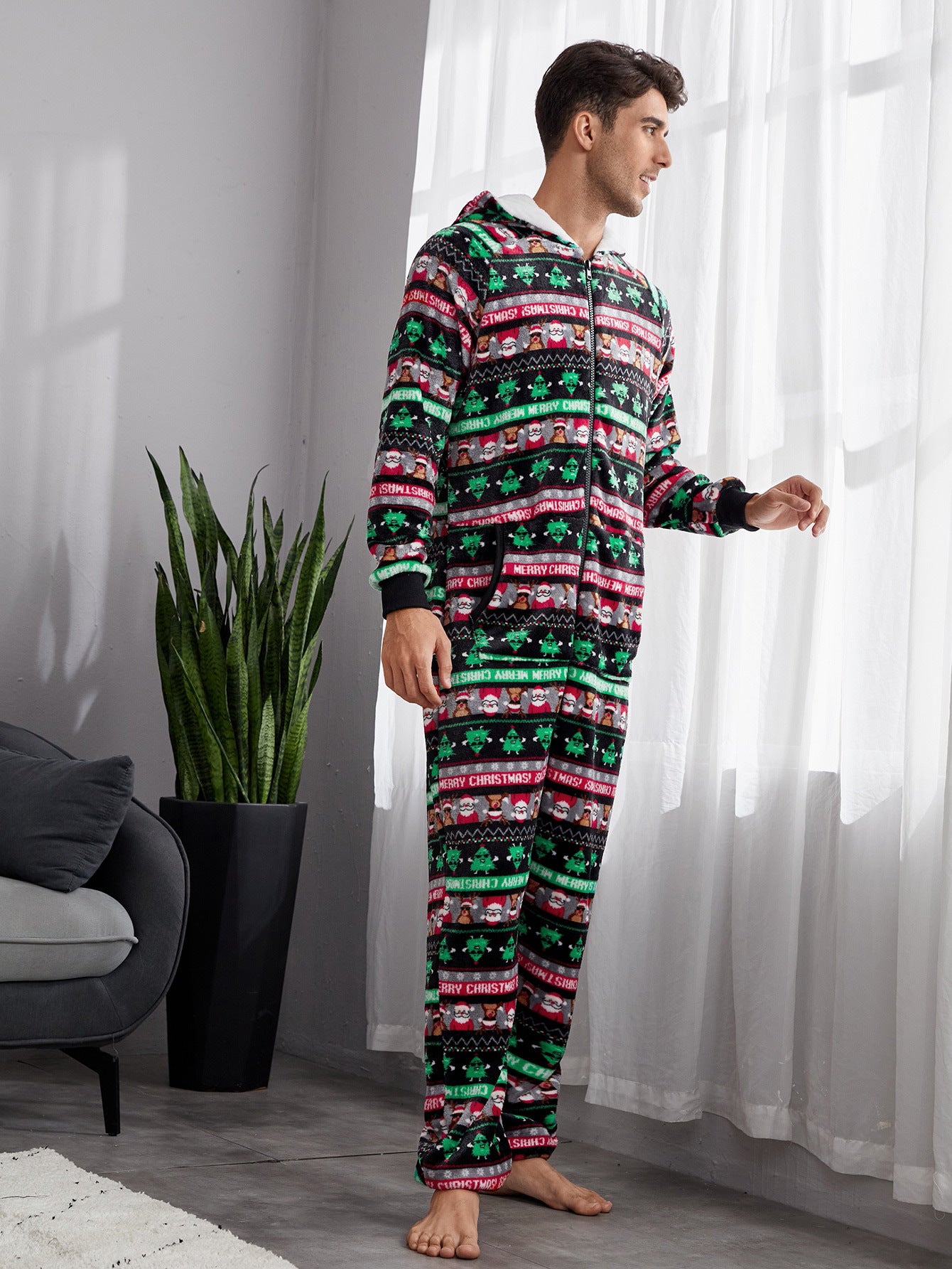 Men's Pentagram Animal Print Sweatshirt Bodysuit