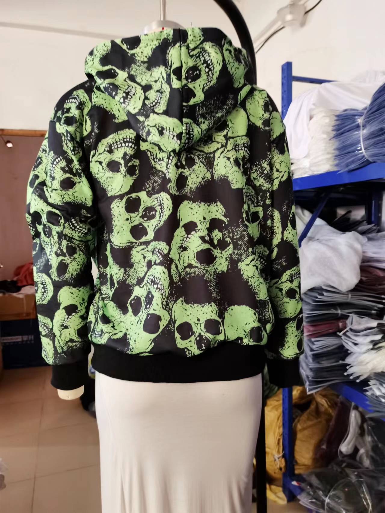 New Printed Sweater Skull Printed Hooded Women