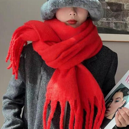 Women's Wool-like Autumn And Winter Solid Color Comfortable Scarf High Quality