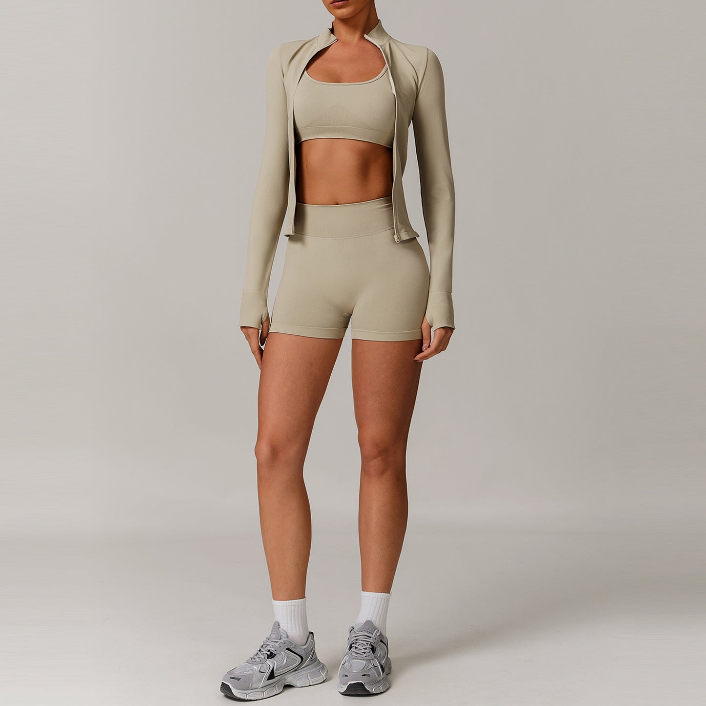 Seamless Beauty Back Yoga Clothes Running Quick-drying Tight Sports Fitness Clothes Suit Women