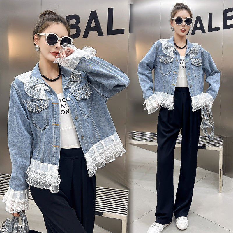 Niche Short Washed Beaded Coat Top