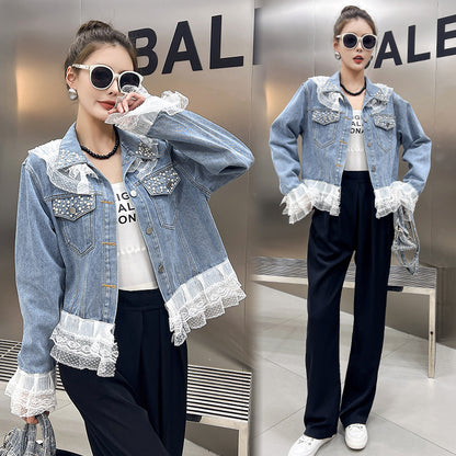 Niche Short Washed Beaded Coat Top
