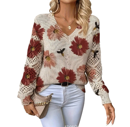 Printed Casual Cape Coat Cardigan Sweater