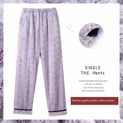 Women's Flannel Thickened Warm Home Pants