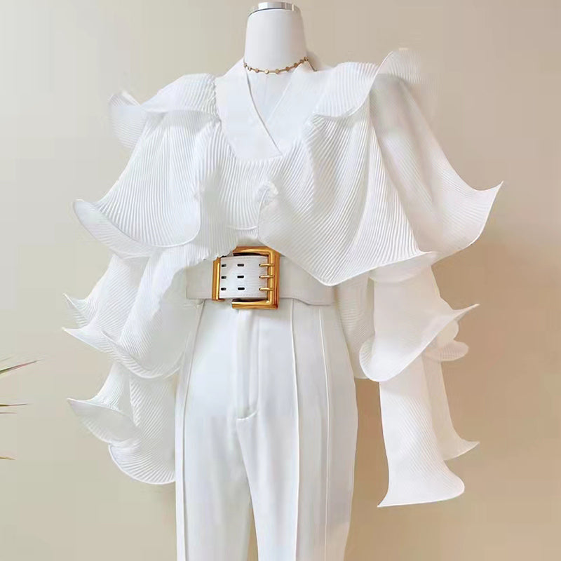 Women's Fashion Ruffle Chiffon Shirt