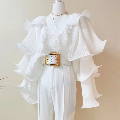 Women's Fashion Ruffle Chiffon Shirt